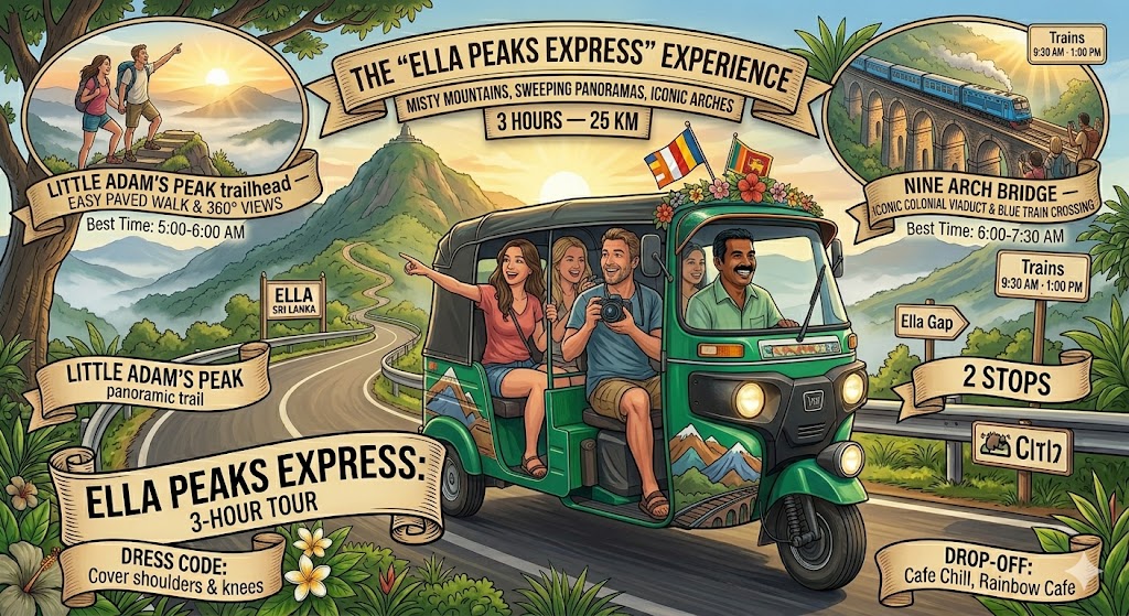 Little Adam's Peak sunrise and Nine Arch Bridge